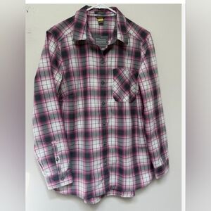 Eddie Bauer Womens Expedition 2.0 Pink/Gray Plaid Shirt Long Sleeve NWT Size XXL